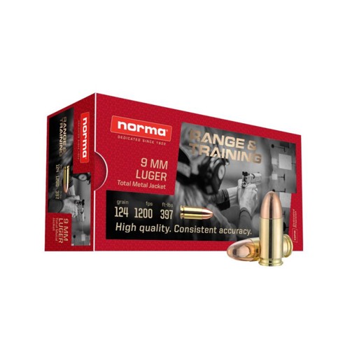 NORMA AMMO 9mm 124Gr TMJ 50rd for sale at KYGUNCO.