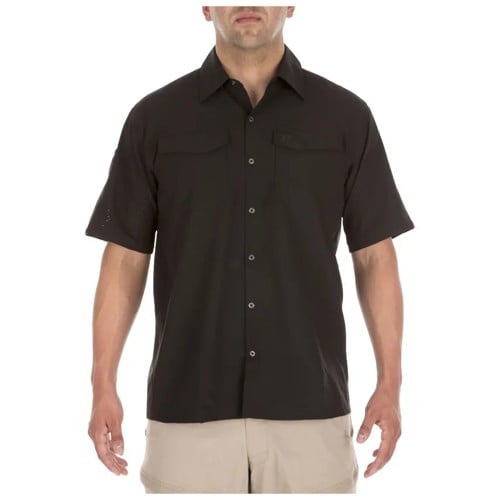 5.11 TACTICAL Freedom Flex Short Sleeve Shirt - Black (019) for sale at KYGUNCO.