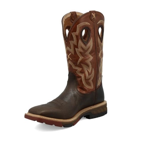 TWISTED X Men's 12" Western Work Boot - Smokey Chocolate & Spice for sale at KYGUNCO.