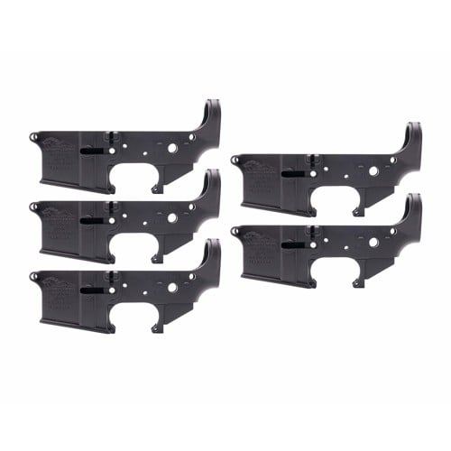 ANDERSON AM-15 Multi-Caliber AR15 STripped Lower Receiver w/ Open Trigger - Black - 5 PACK COMBO for sale at KYGUNCO.