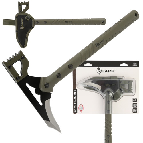 REAPR 11050 Battle Hammer 15.75" w/ Sheath - Olive / Black for sale at KYGUNCO.