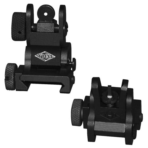 YANKEE HILL MACHINE COMPANY Flip Up Sights for Picatinny Rail | Matte Black for sale at KYGUNCO.