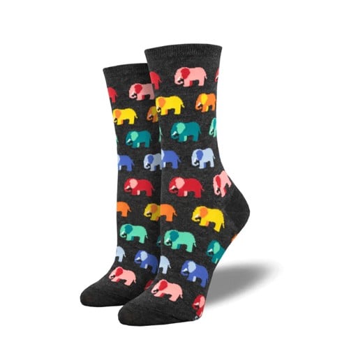 SOCKSMITH Elephant In The Room Crew Sock - Charcoal Heather for sale at KYGUNCO.