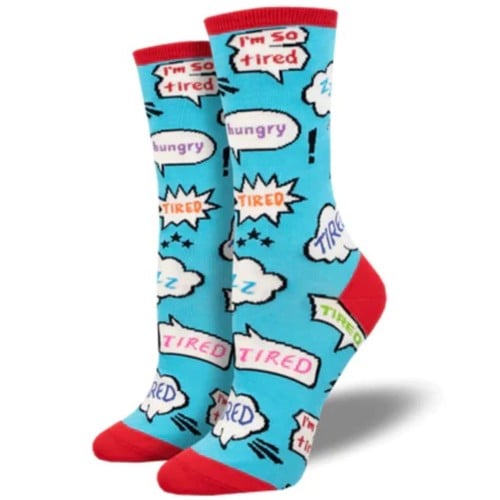 SOCKSMITH No Rest For The Wicked Crew Sock - Blue / Red for sale at KYGUNCO.