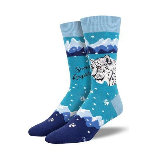 SOCKSMITH Snow Leopard Crew Sock - Blue for sale at KYGUNCO.