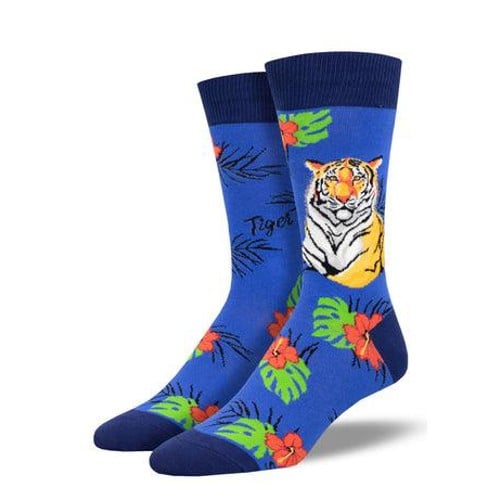 SOCKSMITH Tiger Crew Sock - Blue for sale at KYGUNCO.