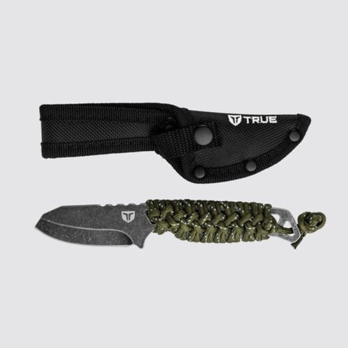TRUE UTILITY Nekkid Fixed Blade Knife 2.4" Sheepsfoot Blade w/ Paracord Wrapped Handle & Sheath for sale at KYGUNCO.
