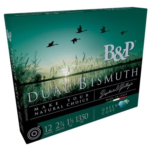 B&P AMMO 12Ga Dual Bismuth 2.75"1-1/4oz 4+3 Shot 10rd for sale at KYGUNCO.
