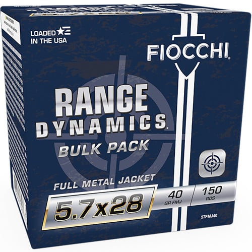 FIOCCHI Range Dynamics 5.7x28 41gr FMJ Ammunition | 150 Rounds for sale at KYGUNCO.