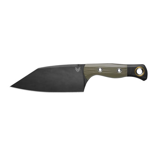 BENCHMADE The Station Knife 5.97" Clip-Point Blade | OD Green & Black G10 Handles w/ Gold Rings for sale at KYGUNCO.