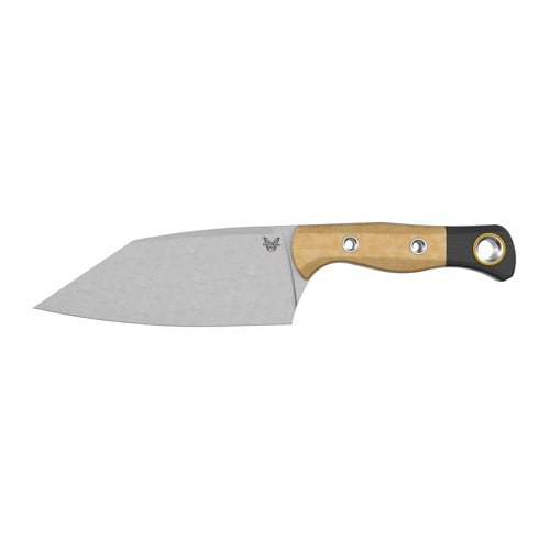 BENCHMADE The Station Knife 5.97" Clip-Point Blade | Maple Handle w/ Gold Ring for sale at KYGUNCO.