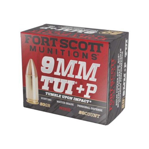 FORT SCOTT MUNITIONS 9MM +P TUI 80gr SCS Ammunition | 20 Rounds for sale at KYGUNCO.