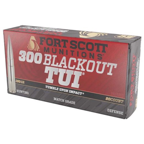 FORT SCOTT MUNITIONS 300 Blackout 150gr TUI Solid Copper Ammunition | 20 Rounds for sale at KYGUNCO.