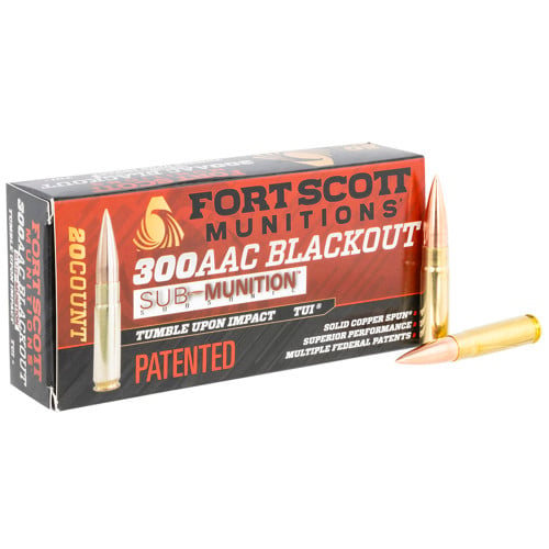 FORT SCOTT MUNITIONS 300 Blackout 190Gr Subsonic TUI Rifle Ammo 20rd for sale at KYGUNCO.