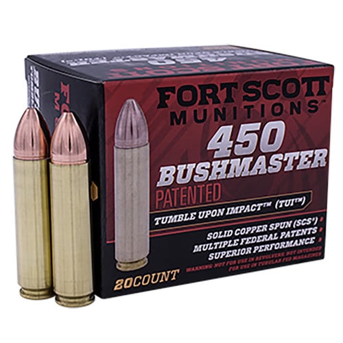FORT SCOTT MUNITIONS 450 Bushmaster 250gr SCS TUI Rifle Ammunition | 20 Rounds for sale at KYGUNCO.