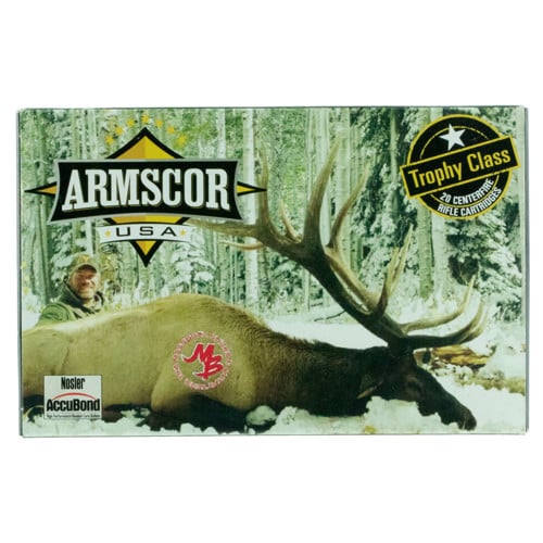 ARMSCOR Trophy Class 375 H&H Mag 300gr Nosler AccuBond Brass Rifle Ammunition | 20 Rounds for sale at KYGUNCO.