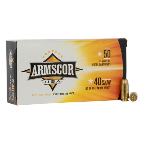 ARMSCOR Competition 40 S&W 180gr Full Metal Jacket Ammunition | 50 Rounds for sale at KYGUNCO.