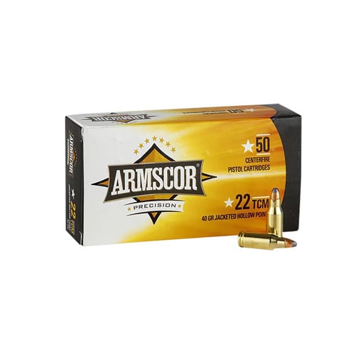 ARMSCOR Precision 22 TCM 40gr Jacketed Hollow Point Ammunition | 50 Rounds for sale at KYGUNCO.