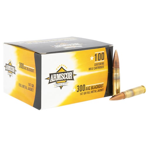ARMSCOR Precision 300 AAC Blackout 147gr Full Metal Jacket Ammunition | 100 Rounds for sale at KYGUNCO.