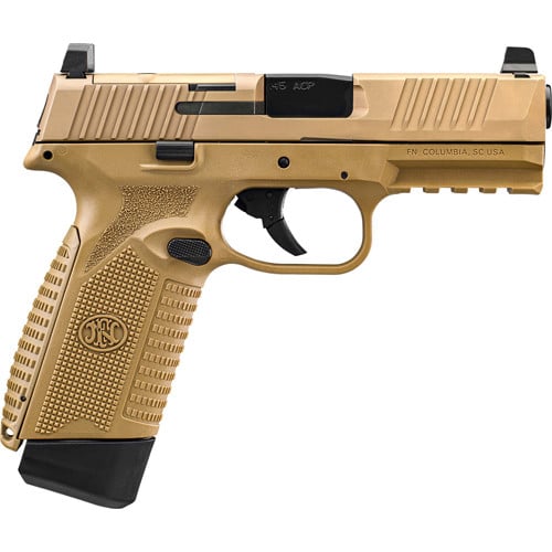 FN AMERICA 545 MRD 45ACP 4.1" 15rd Optic Ready w/ Co-Witness Sights - FDE for sale at KYGUNCO.