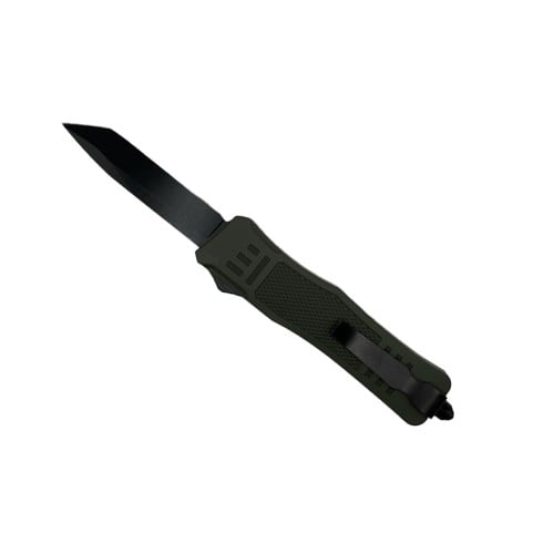 MASTER CUTLERY Out the Front Knife 3.5" Tanto Plain Blade | Green Handle for sale at KYGUNCO.