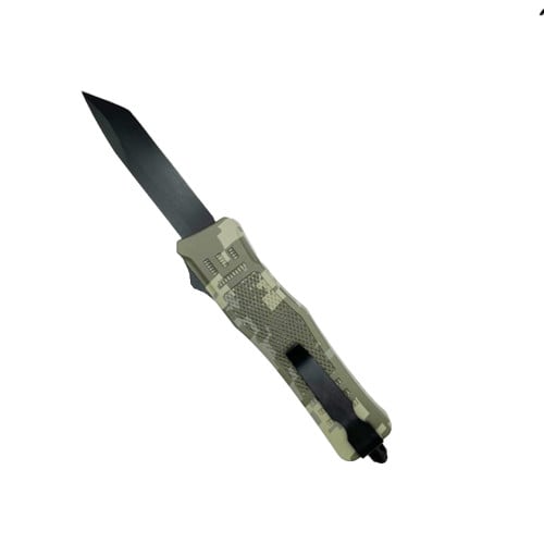 MASTER CUTLERY Out the Front Knife 3.5" Blade Tanto Plain Blade | Camo Handles for sale at KYGUNCO.
