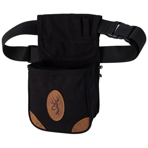 BROWNING Lona Shell Pouch Black/Brown Canvas/Leather Belt for sale at KYGUNCO.