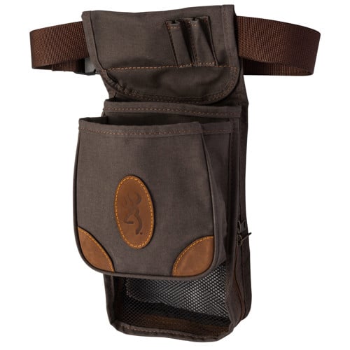 BROWNING Lona Deluxe Shell Pouch Flint Canvas/Leather Belt for sale at KYGUNCO.