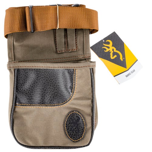 BROWNING Laredo Shell Pouch Olive Canvas/Leather Belt Mount for sale at KYGUNCO.