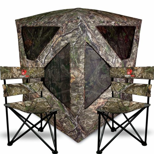 PRIMOS Double Bull Roughneck Ground Blind Combo w/ 2 Tri Stools | Moassy Oak Country DNA for sale at KYGUNCO.