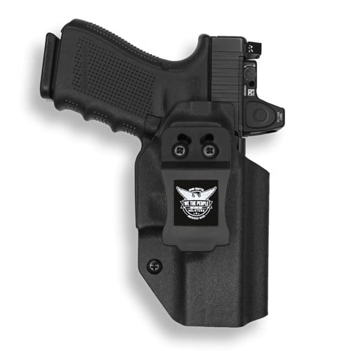 WE THE PEOPLE Glock 19/19X/45/23 Gen 1-4 w/ Red Dot IWB Black Kydex Holster | Left Hand for sale at KYGUNCO.