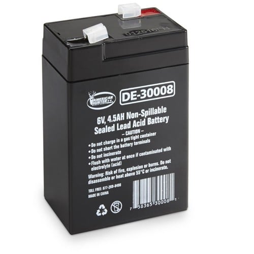 AMERICAN HUNTER DE30008 6v 4.5 AMP Rechargeable Battery for sale at KYGUNCO.