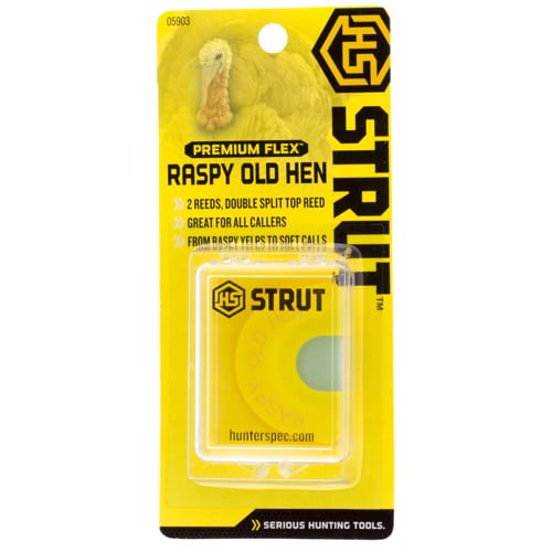 HUNTERS SPECIALTIES Raspy Old Hen Double Reed Turkey Call Yellow for sale at KYGUNCO.
