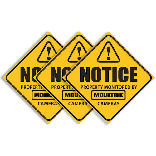 MOULTRIE Camera Surveillance Signs, Yellow 3pk for sale at KYGUNCO.