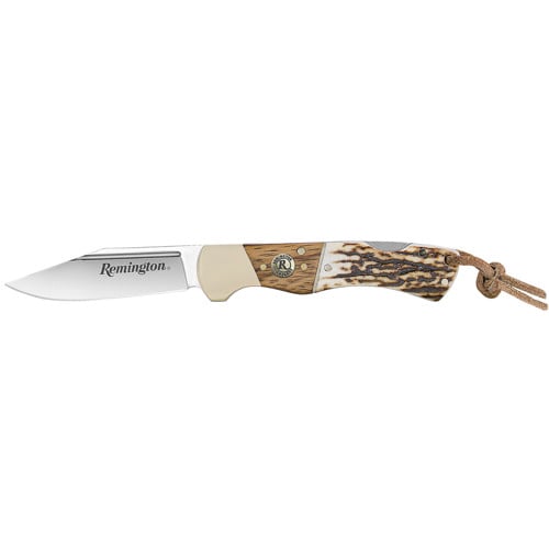 REMINGTON Guide Lock Back SS Brn/Wht/Slvr Stag Bone/Nckl for sale at KYGUNCO.