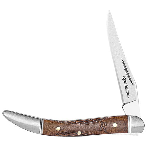 REMINGTON Woodland Toothpick SS Blade Brown wRem Logo Wood for sale at KYGUNCO.