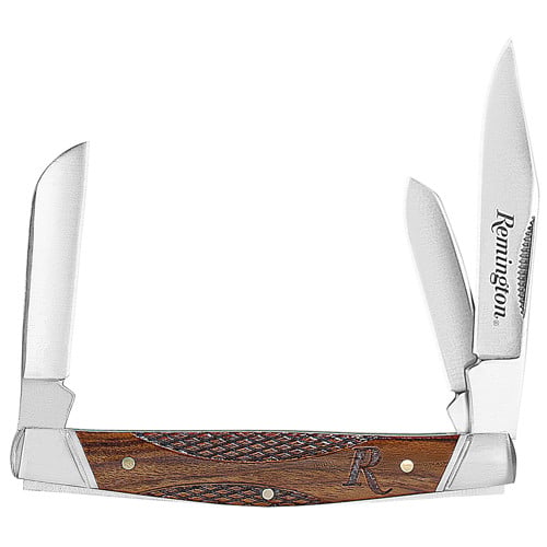 REMINGTON Woodland Stockman SS Blade Brown wRem Logo Wood for sale at KYGUNCO.