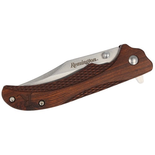 REMINGTON Woodland SS Blade Brown wRem Logo Wood Handle for sale at KYGUNCO.