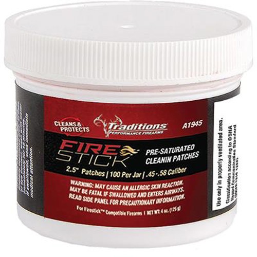 TRADITIONS Firestick Saturated Cleaning Patches | 100 Count for sale at KYGUNCO.