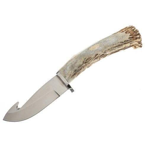 SILVER STAG KNIVES Big Gamer 4" D2 Steel Gut Hook Blade | Antler Handles for sale at KYGUNCO.