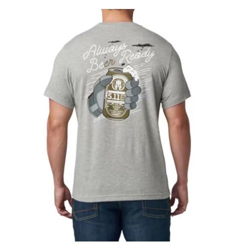 5.11 TACTICAL Always Beer Ready SS Tee - Grey for sale at KYGUNCO.