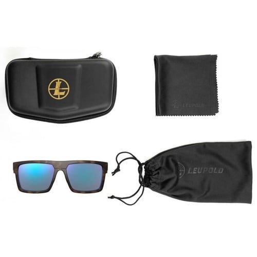 LEUPOLD Becnara Sunglasses + Case | Matte Tortoise Frame w/ Blue Mirror Lens for sale at KYGUNCO.