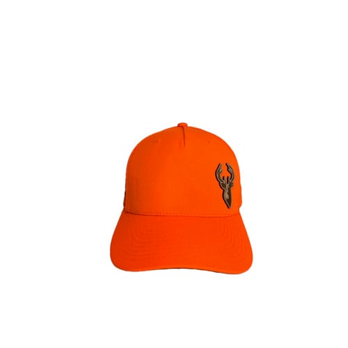 KYGUNCO Leather Deer Patch (Richardson 882) Snapback | Blaze Orange for sale at KYGUNCO.