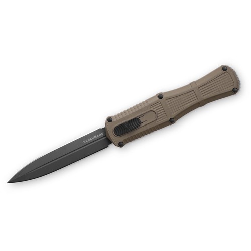 BENCHMADE Claymore OTF Auto Knife 3.89" CPM-D2 Double Edge Dagger Blade | Ranger Green Grivory for sale at KYGUNCO.