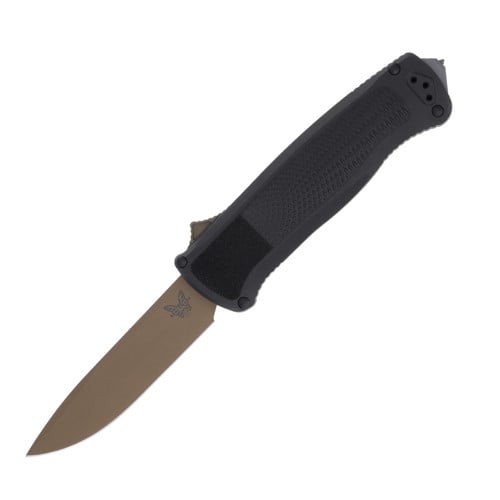 BENCHMADE Shootout Aut OTF Drop Pt Flat Earth PVD Black for sale at KYGUNCO.