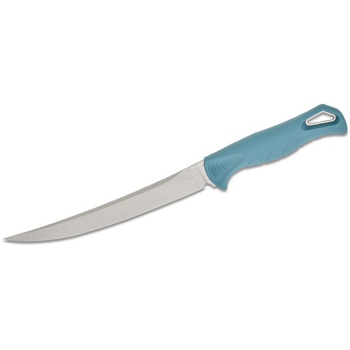 BENCHMADE Water Fishcrafter Fixed Blade Knife 7" Trailing Point Blade w/ Blue Santroprene Handle for sale at KYGUNCO.