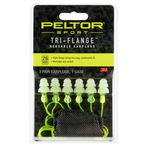 3M PELTOR Tri-Flange Reusable Earplugs 26 dB In The Ear Yllw for sale at KYGUNCO.