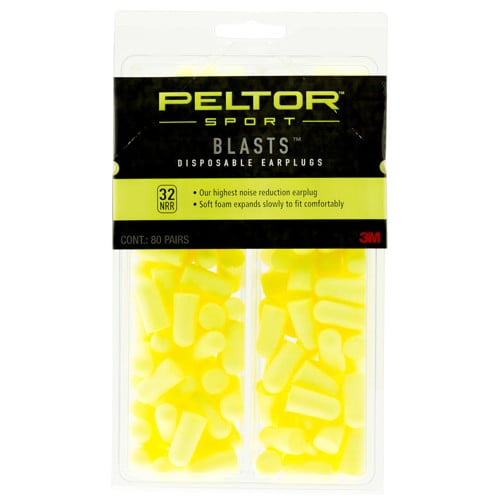 3M PELTOR Sport Blast Earplugs 32dB In The Ear Yellow 80Pair for sale at KYGUNCO.