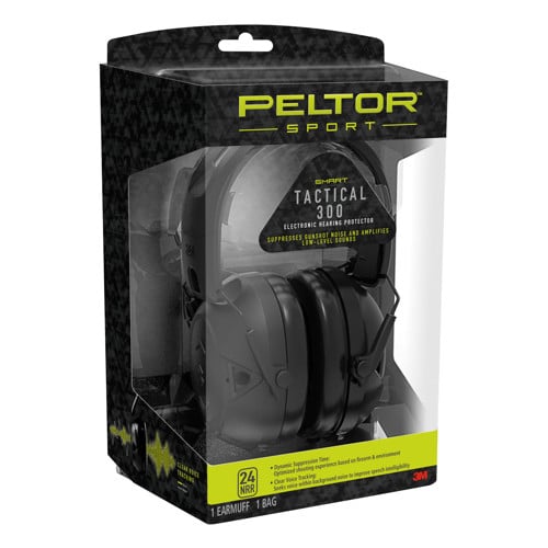 3M PELTOR Sport Tactical 300 24 dB Over the Head Blk 1Pair for sale at KYGUNCO.