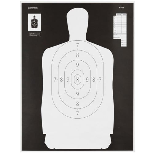 ACTION TARGET B-34R Reverse Qualification Silhouette 17.5x23" Target | 100 Count for sale at KYGUNCO.